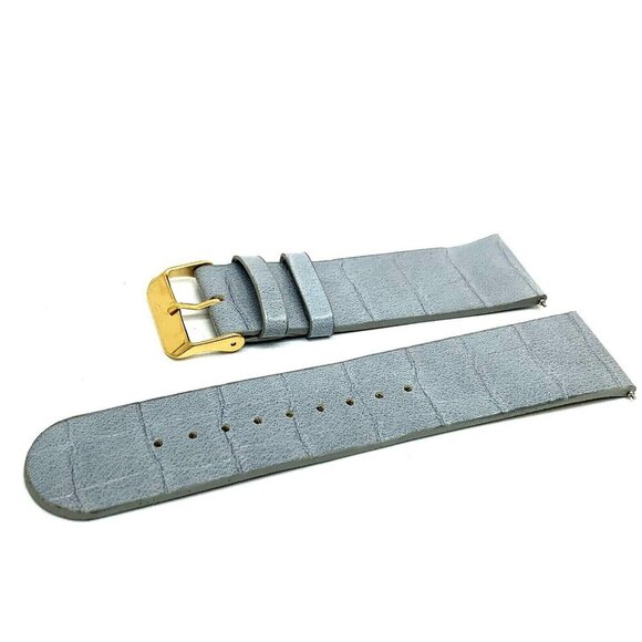 Invicta Watch Replacement Band Gray Leather 26mm Lug Gold Tone Steel Cla… - Picture 4 of 5